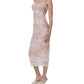 Afrm - Nissa Nude Mesh Baroque Wallpaper Print Mesh Slip Dress