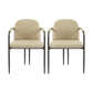 Modern Dining Chair Set of 2 with Iron Frame - Espresso / Khaki