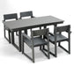 5 Piece Outdoor Dining Set with Umbrella Hole and 4 Armrest Chairs