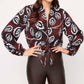 Fifteen Twenty - Scarlet Tie-front V-neck Top