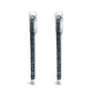 .925 Sterling Silver 1/3 Cttw Inside Out Blue Treated Diamond 1MM Wide Hoop Earrings (Blue Color, I2-I3 Clarity)