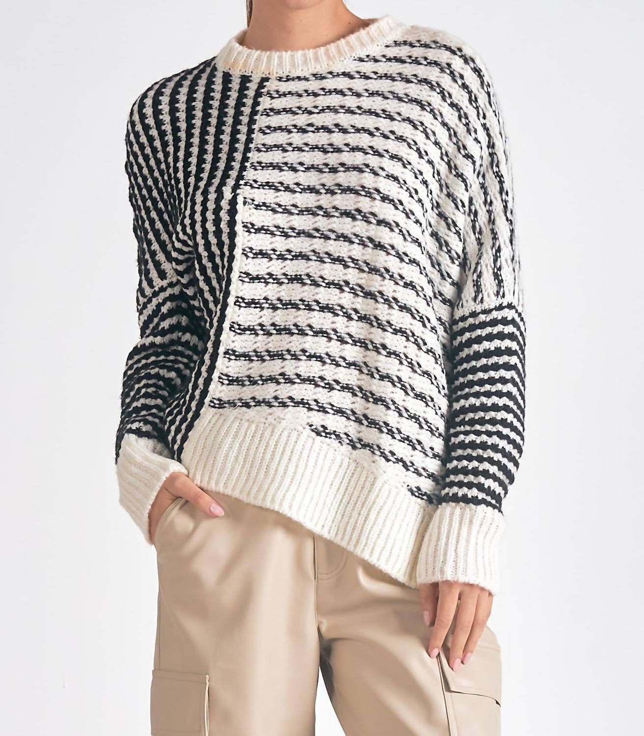 Elan - Mara Striped Sweater