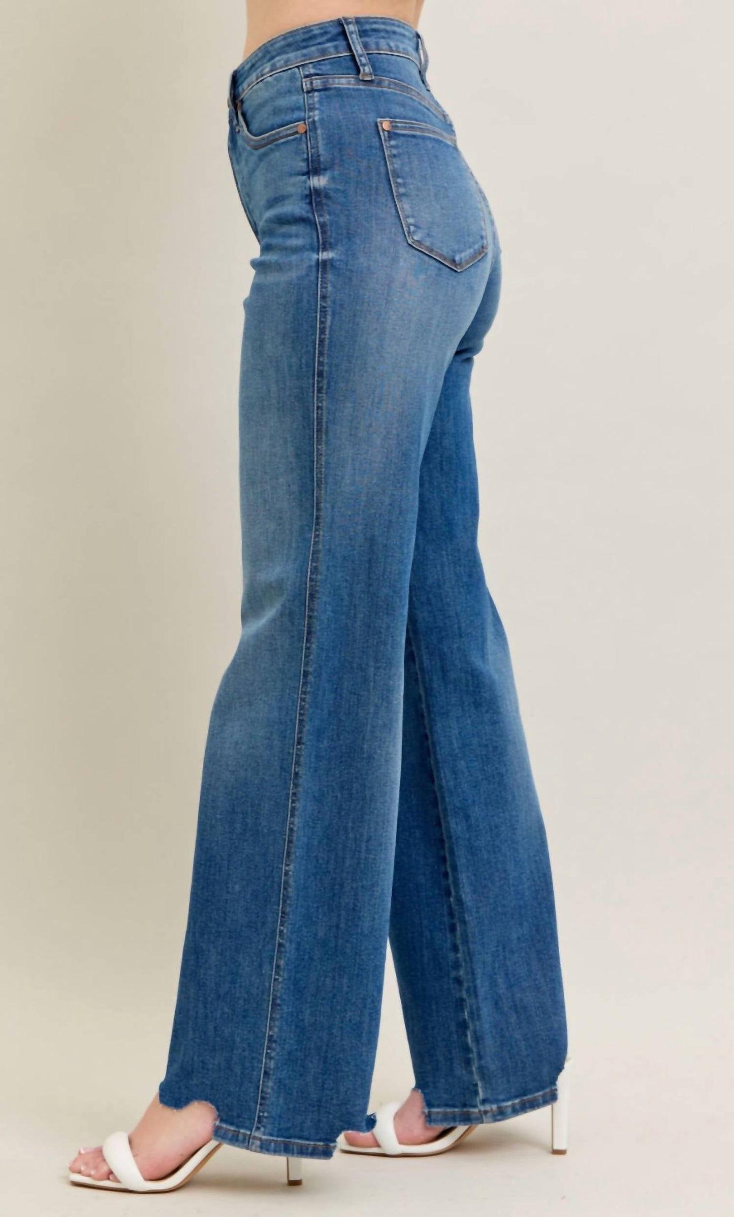Judy Blue - All Chewed Up Wide Leg Jean