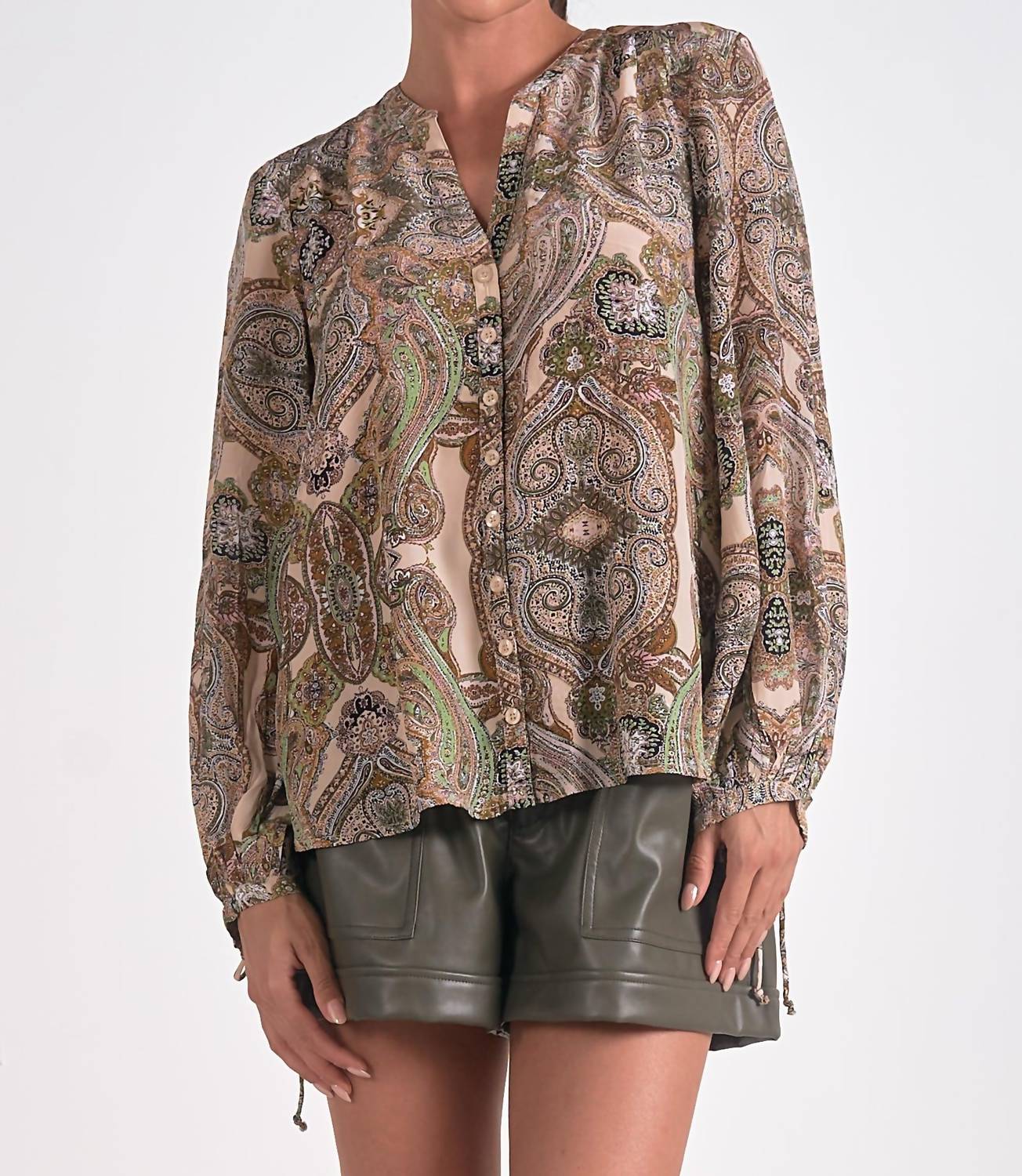 Elan - Paisley Print Blouse