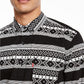 Levi's Men's Norte Regular-Fit Geo-Stripe Shirt Black Size Extra Large