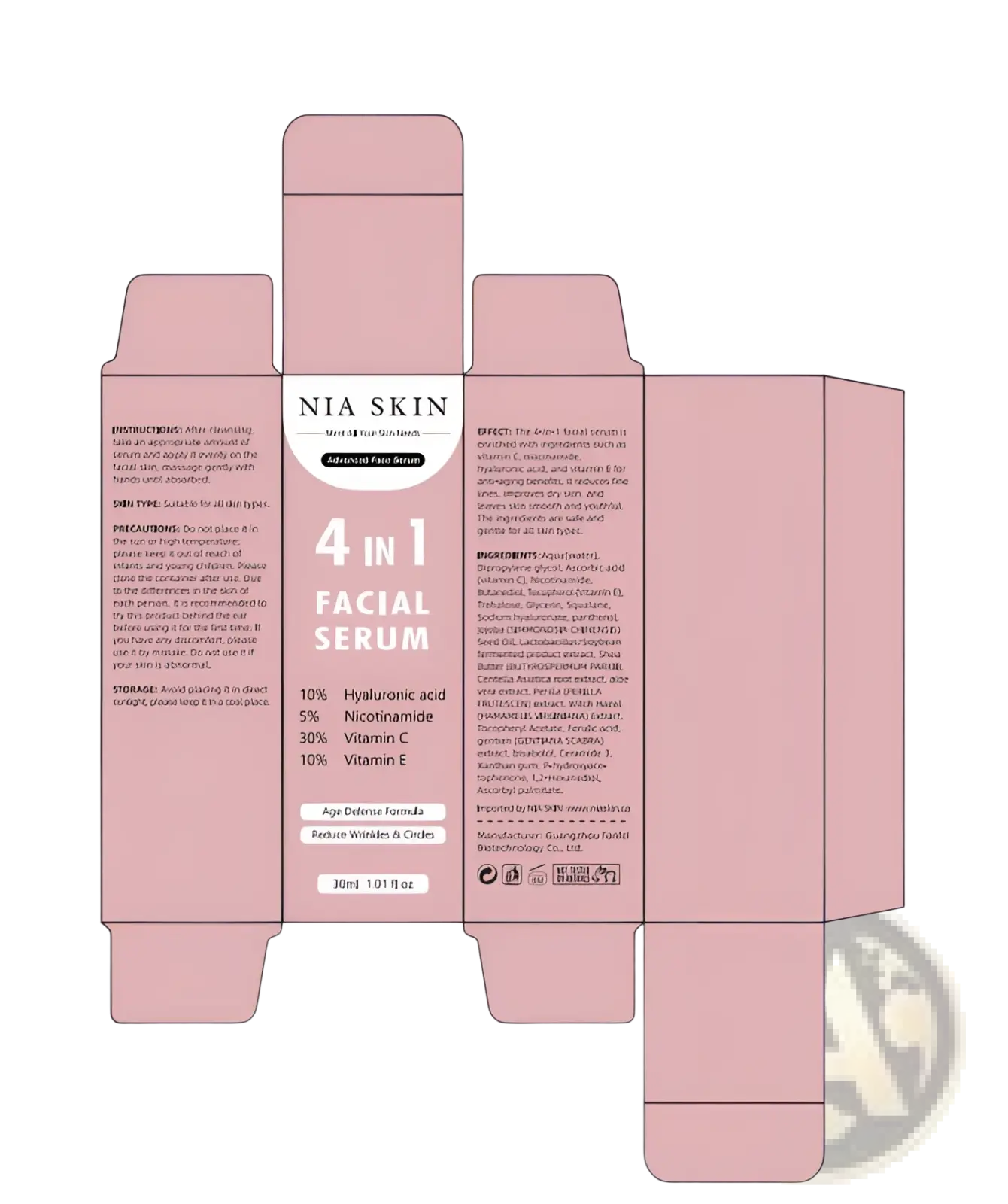 4-in-1 Facial Serum with Vitamin c and Niacinamide 30ml