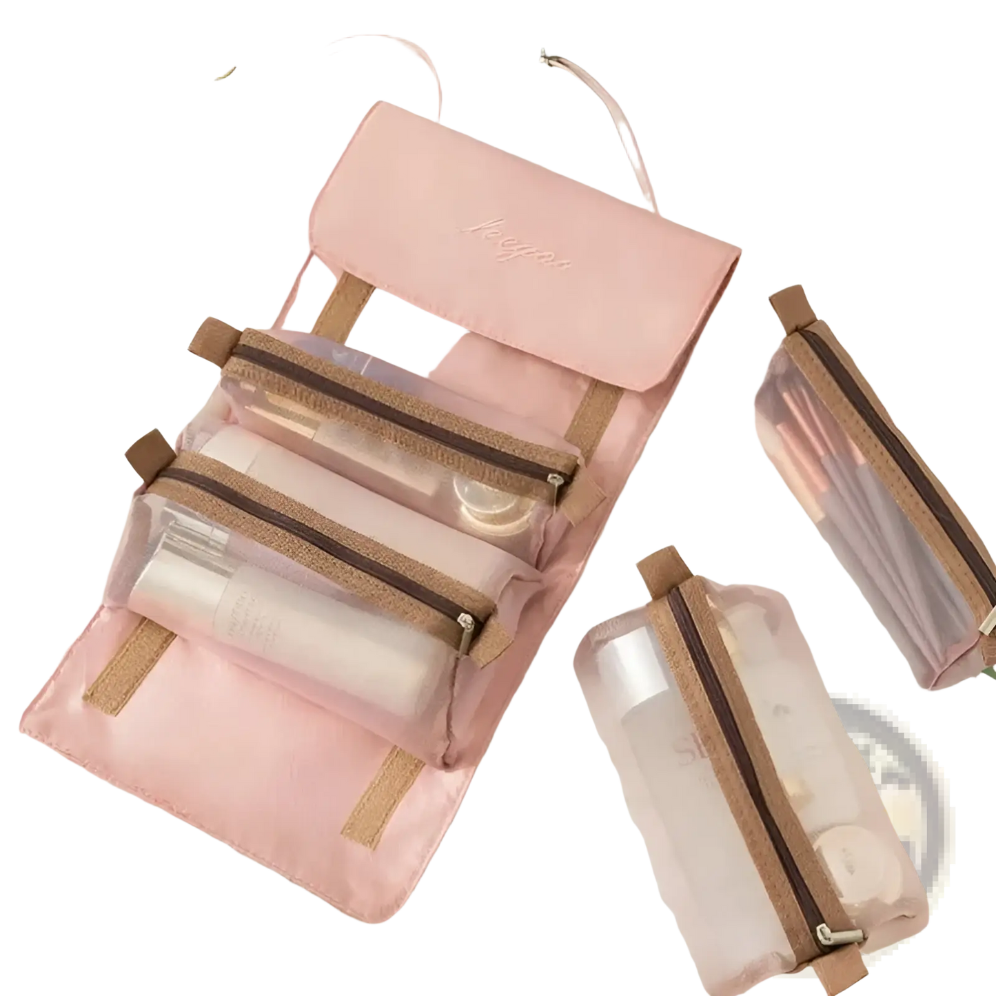 4 in 1 Travel Makeup Bag Roll Up Toiletry Organizer