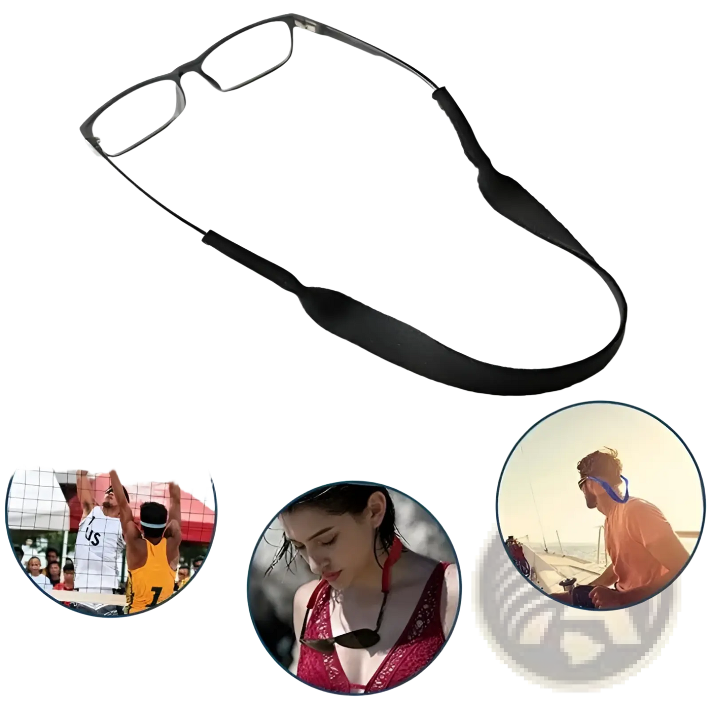 4-pack Adjustable Sports Sunglasses Straps and Eyewear Lanyards