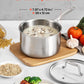 4 Qt Stainless Steel Saucepan with Glass Lid
