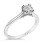 14K White Gold 7/8 Cttw Lab Grown Diamond Solitaire Cathedral Style Engagement Ring (F-G Color, VS1-VS2 Clarity) - Size 5