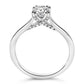 14K White Gold 7/8 Cttw Lab Grown Diamond Solitaire Cathedral Style Engagement Ring (F-G Color, VS1-VS2 Clarity) - Size 5