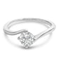 14K White Gold 4/5 Cttw Round Lab Grown Diamond Bypass Solitaire Engagement Ring (F-G Color, VS1-VS2 Clarity) - Ring Size 5
