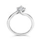 14K White Gold 4/5 Cttw Round Lab Grown Diamond Bypass Solitaire Engagement Ring (F-G Color, VS1-VS2 Clarity) - Ring Size 5