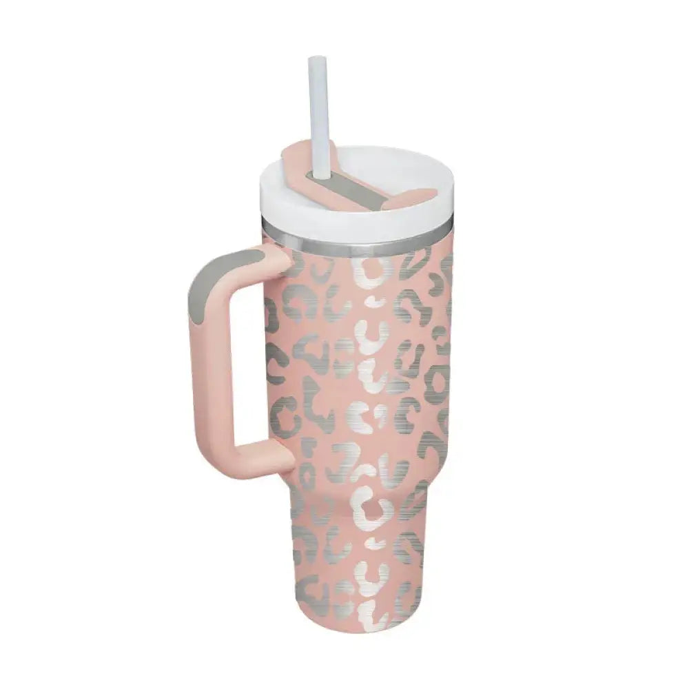 Arbaglobal 40 Oz Insulated Tumbler with Handle and Straw