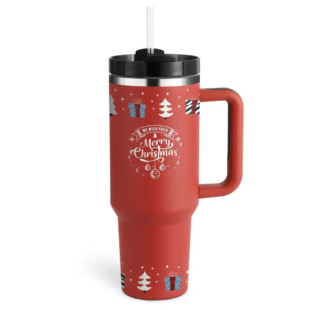 Arbaglobal 40 Oz Insulated Tumbler with Handle and Straw