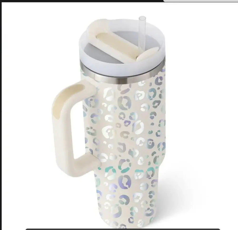 Arbaglobal 40 Oz Insulated Tumbler with Handle and Straw