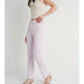 Just Black Denim - High Rise Cut Off Cropped Straight Leg Jeans
