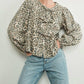 Aaron & Amber - Leopard Tie Front Blouse