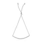 14k White Gold Smooth Curved Bar Lariat Design Bracelet
