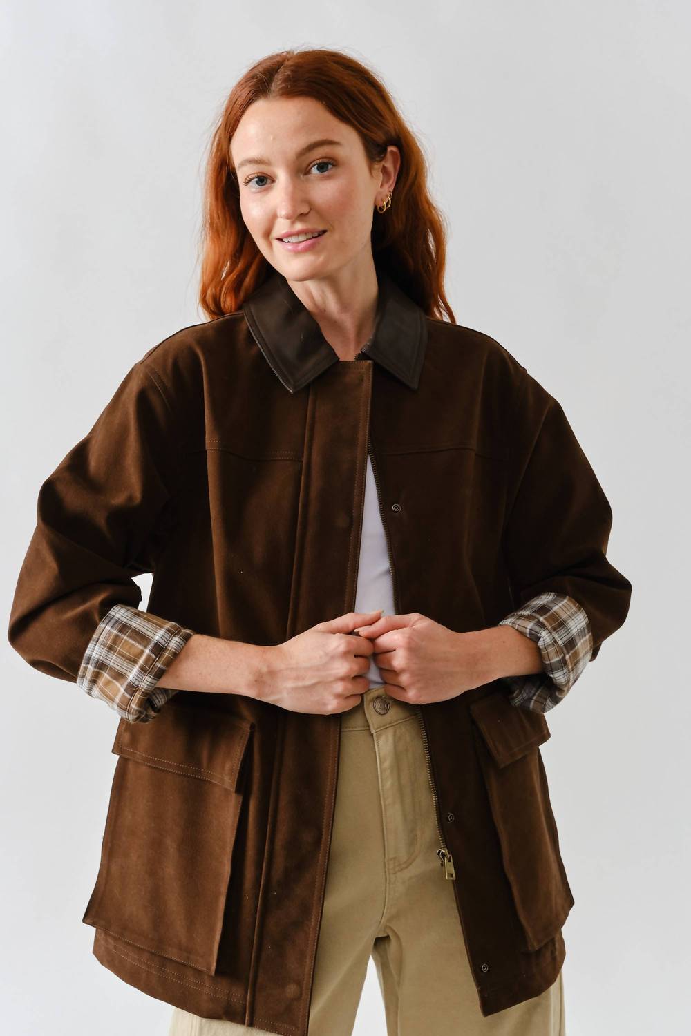 Aaron & Amber - Brooke Casual Suede Jacket