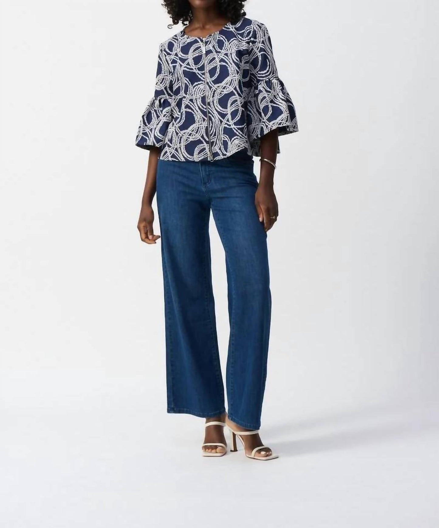 Joseph Ribkoff - Abstract Jacquard Trapeze Jacket