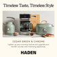 Haden Programmable Drip Coffee Maker, 12 Cup Cafe Machine & Carafe, Green/Chrome
