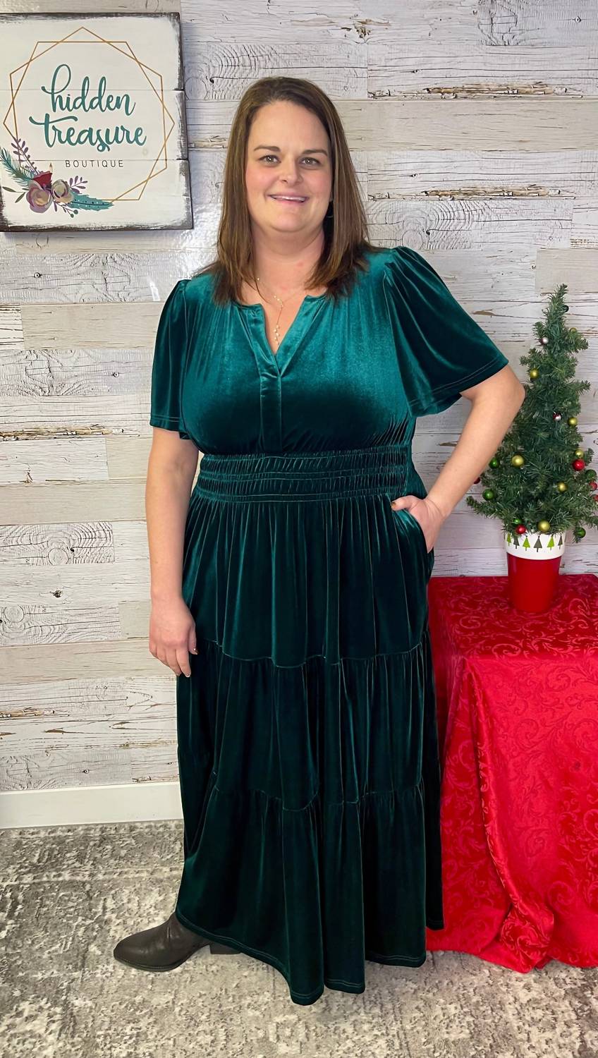 1 The Woman - Women's Dahlia Velvet Maxi Dress