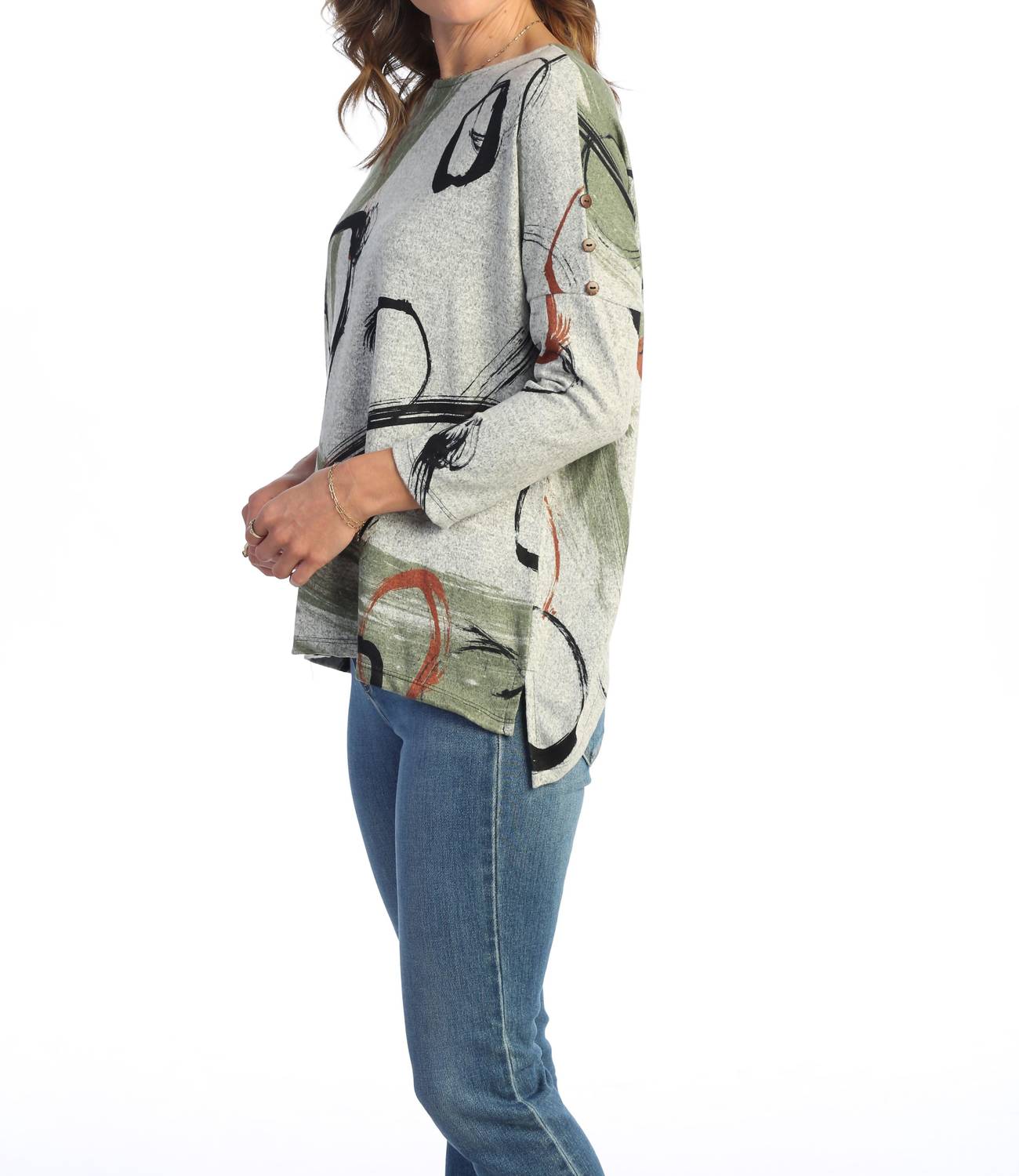 Jess & Jane - Pearls French Brushed Knit Top