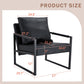 Classic Leather and Metal Frame Sofa