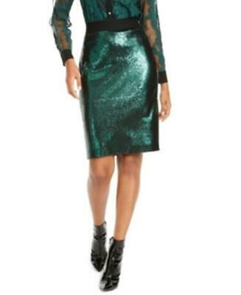 Thalia Sodi Women's Sequined Skirt Green Size Small