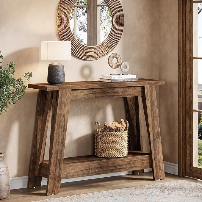 413 Small Entryway Console Table 2Tier Rustic Narrow Sofa Table for Foyer Hallway Entrance  413 W x 118 D x 313 H