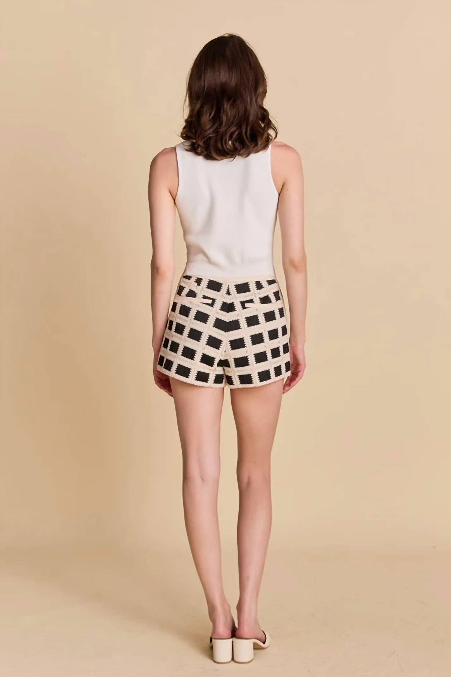 English Factory - Bronson High-Waisted Crochet Shorts