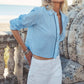 L'Agence - Cosette Cropped Poplin Shirt