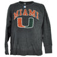NCAA Miami Hurricanes Long Sleeve Adults Man Charcoal Heather Tshirt Tee