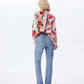 Theo The Label - Theia Orchid Print Ruffle Blouse