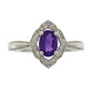 1.06ct Amethyst Diamond Ring 14KT White Gold