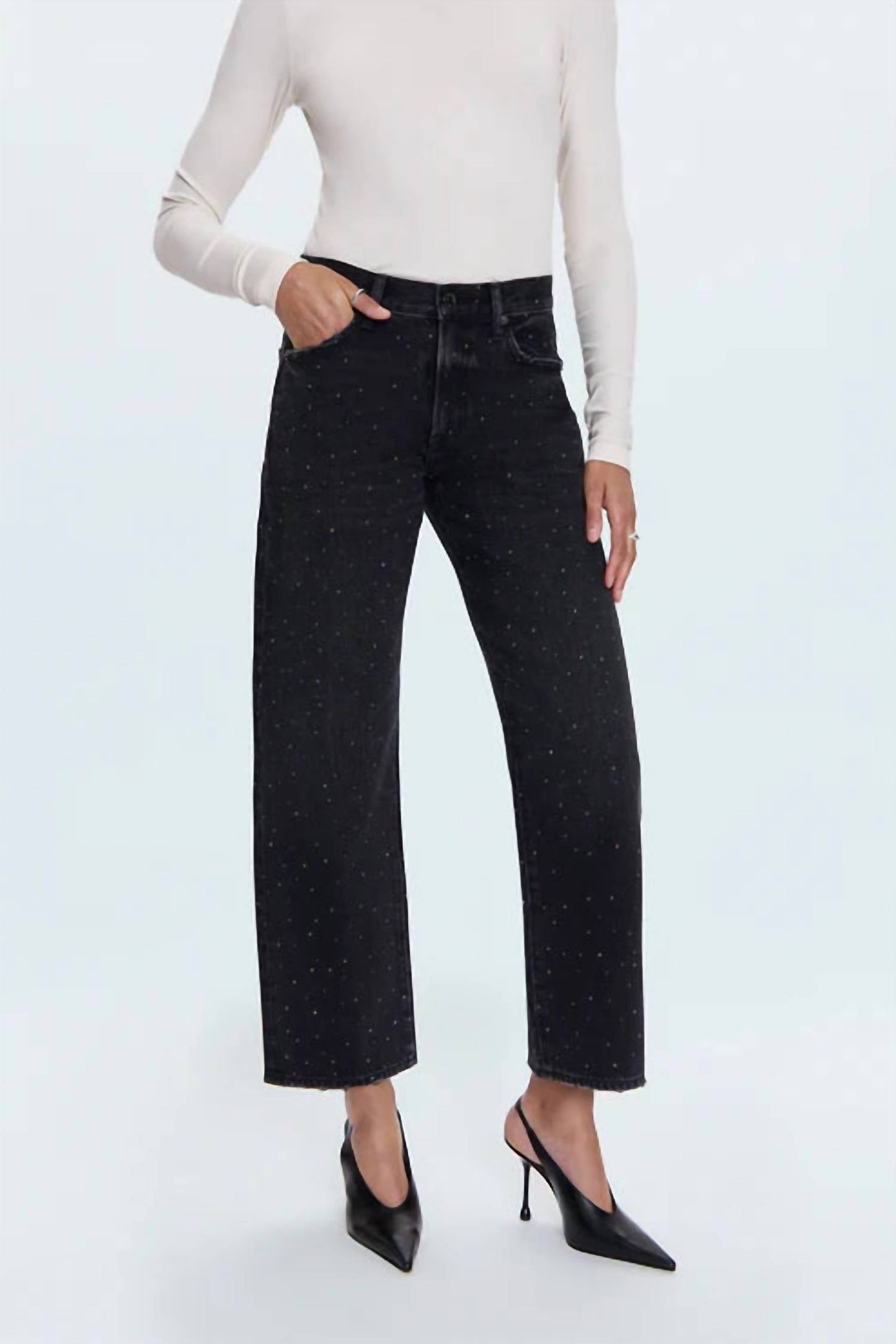 Pistola - Lexi Mid Rise Bowed Straight Leg Jeans