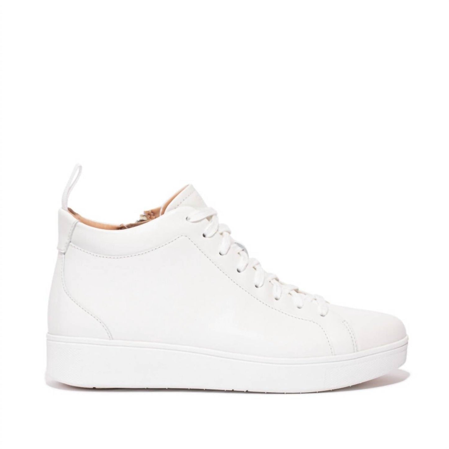 Fitflop - Women's Rally High Top Lace-up Leather Sneaker With Zipper
