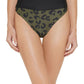 DKNY Women's Printed High-Waist Bikini Bottom (Moss Green, Medium)