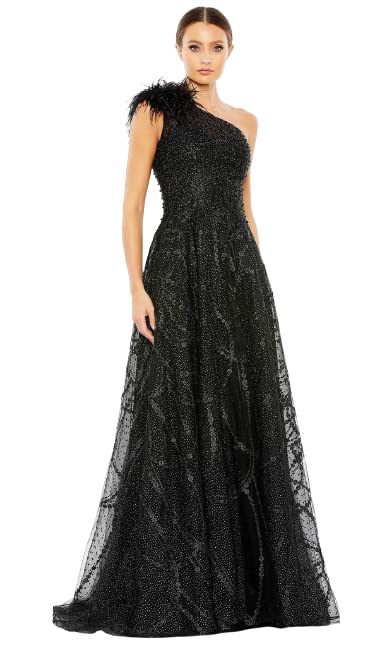 Mac Duggal 20389 Cap Sleeve Dress for Prom - Unique Formal Dress for Women Black