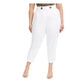 Calvin Klein Womens White Zippered Pocketed Solid Capri Pants Size 16W