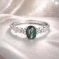 925 Sterling Silver Agate and CZ Pendant Ring Size 6 for Women