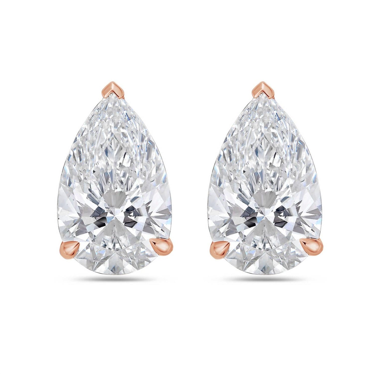 Diana M Jewels - 10.00 Cts Lab Grown Pear Cut Stud Earrings