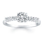 14k White Gold Shared Prong Accent Diamond Engagement Ring