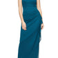 Alex Evenings Women's Long Halter Dress, Peacock, 12