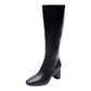Aerosoles Womens Micah Tall Boots Black Stretch Faux Leather 12 Wide