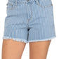 Judy Blue - Striped Cut Off High Waist Shorts