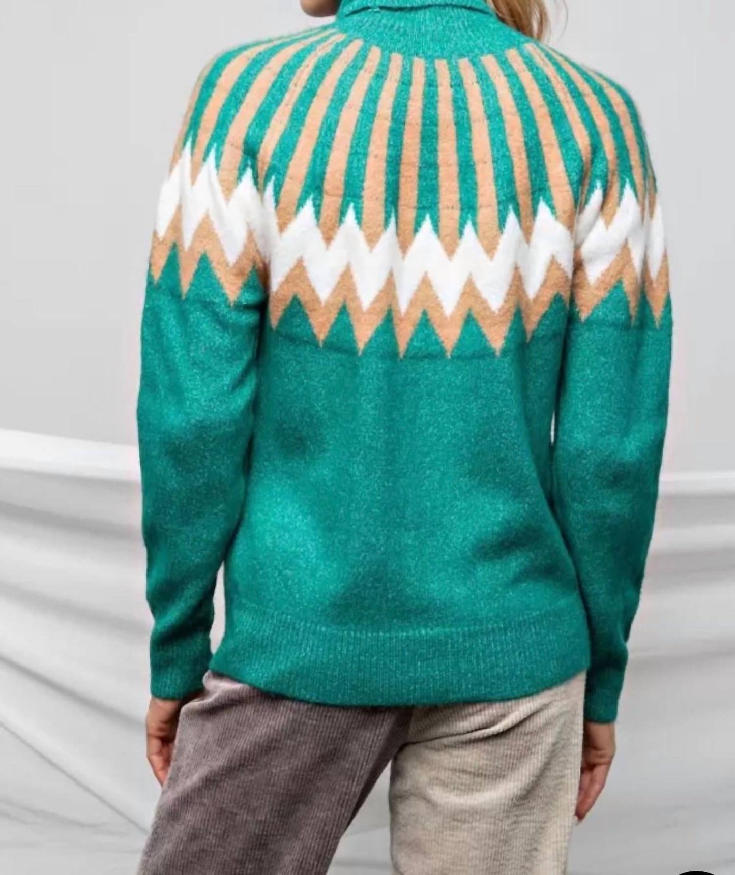 143 Story - Geometric Ethnic Sweater (plus Size)