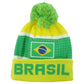Brasil Brazil Country Pom Pom Cuffed Toque Winter Yellow Logo Beanie Knit Soccer