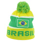Brasil Brazil Country Pom Pom Cuffed Toque Winter Yellow Logo Beanie Knit Soccer